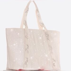 NEW VICTORIA'S SECRET PINK BLING TOTE BAG